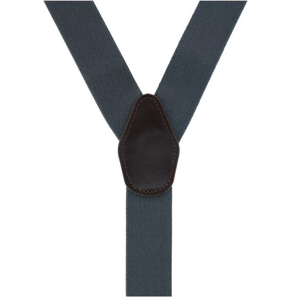 CTM Men's 1.375 Inch Wide Solid Color Y-Back Button-End Suspenders - Picture 2 of 5